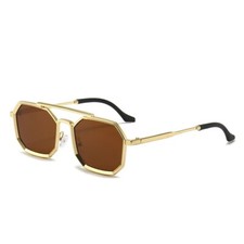 Metal Frames Sunglasses For Men Women Fashion Polygonal Double Bridges Sun Glass