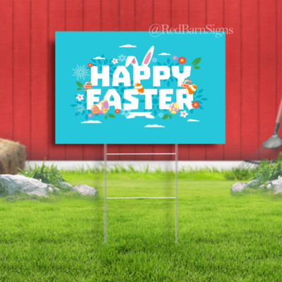 He Is Risen Easter Sunday Indoor Holy Week Palm Sunday Yard sign with H-Stakes