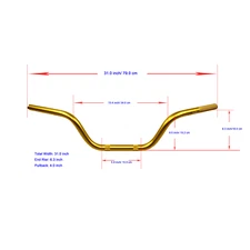 Gold Aluminum Handlebar Drag Bar for Harley Softail Breakout Low Rider S FXBR/S 