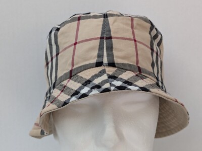 Vintage 90s Burberry Reversible Nova Check Bucket Hat 22