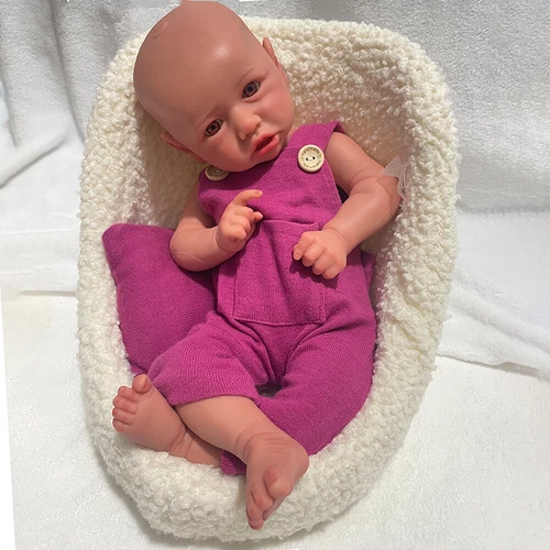 18 Zoll weiche Vollsilikon Reborn Baby Puppe 6,3 Pfund lebensechte braune Haut Neugeborenes Mädchen - Bild 3 von 15