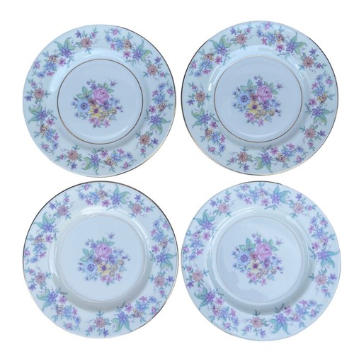 4 Theodore Haviland New York Springtime Salatseite Dessert Blumenteller 7,5 Zoll