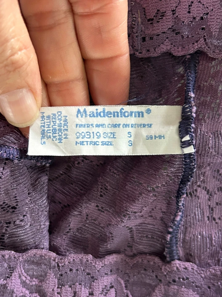 Juego de sujetador braguita de encaje elástico de nailon MAIDENFORM de 2 piezas ~ S/36 C Foto 3 de 4