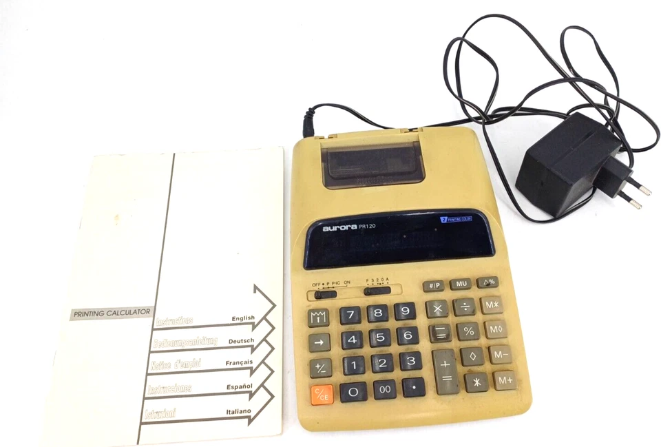 CALCULATRICE D'IMPRESSION AURORA PR120 FONCTIONNE IDEM SHARP CANON VINTAGE - Photo 3/4