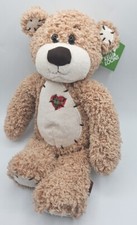 First  Main Tender Teddy Bear Plush Stuffed Animal Cream Patchwork Heart 12"