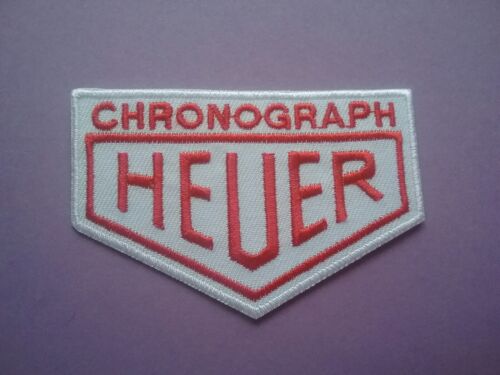 HEUER PATCH:- SEW or IRON ON:- MOTOR RACING OILS FUELS &amp; TYRES