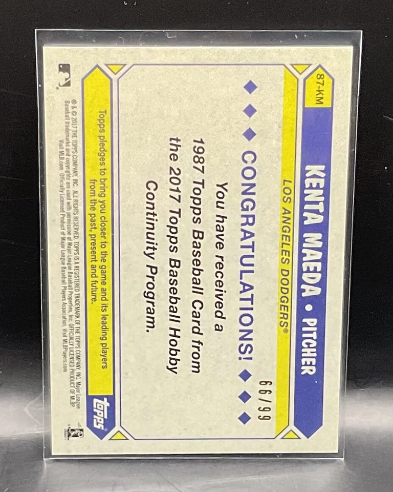 2017 KENTA MAEDA DODGERS TOPPS SILVER PACK MOJO BLUE REF #66/99 - Image 3 of 3