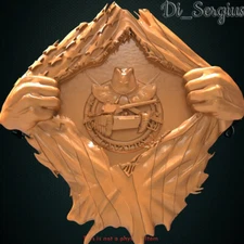 3D stl file relief USA military Badge for CNC router cnc machine milling