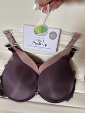 BNWT primark size 34DD push up bra purple pink padded secret possessions 2 pack