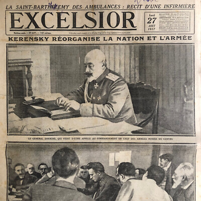 Journal EXCELSIOR WW1 27 08 1917 Kerensky Soviet # Italy Monte Santo Gorizia
