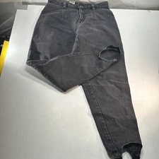 Vintage  Gitano Black Jeans Womans size 10 Short with Stirrups Denim Sportswear