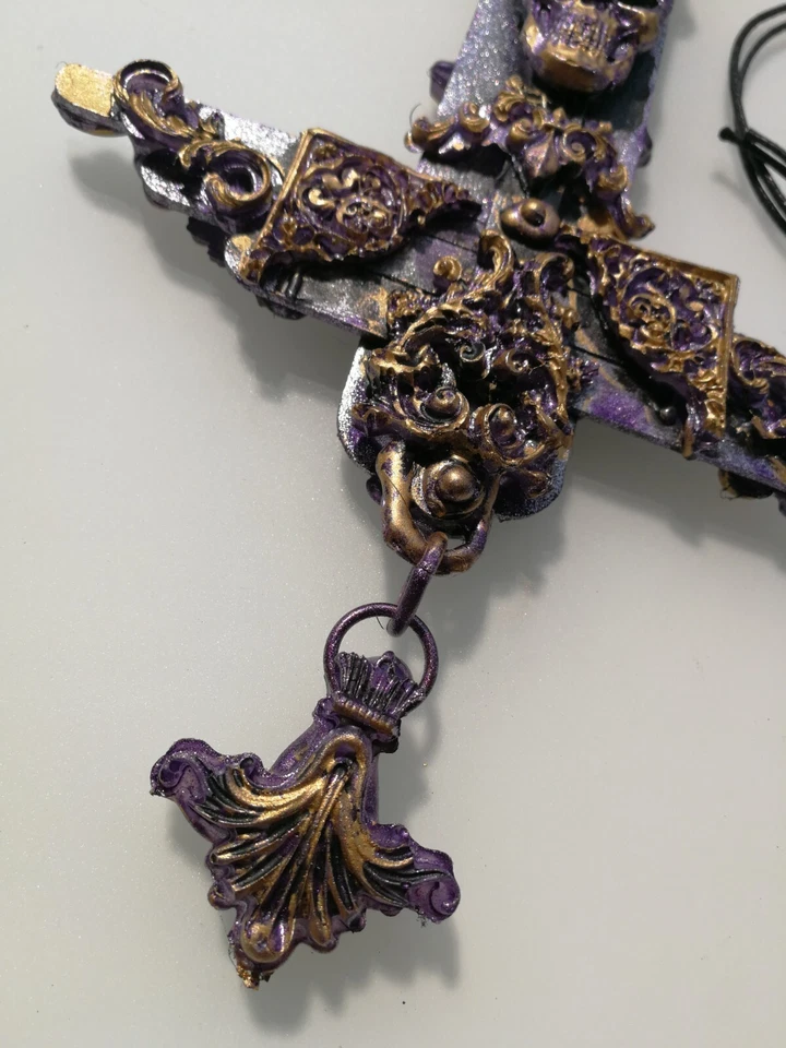 Cross Necklace Amulet Chunky Pendant Jewelry Star Skull Necronomicon Seal Sigil - Image 3 of 4