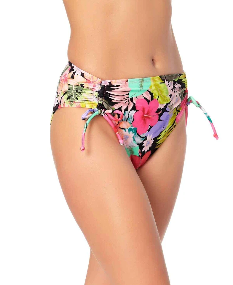 California Waves Juniors Floral Print High Waist Bikini Bottoms - M - Multicolor - Image 3 of 3