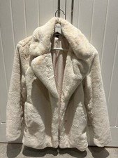 Cream Faux Fur H&m (divided) Coat