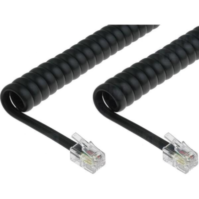 4m 2Pack) Nero Cavo Telefonico,Cavo a Spirale,4P4C Lunghezza a spirale