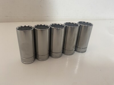 Blue Point 3/8 Zoll tief 20-24 mm 12 Punkt 5-teiliges Set wie von Snap On verkauft Neu