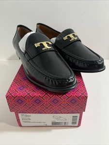 Tory Burch Townsend 乐福鞋光泽的黑色 尺寸9 全新带盒 Ebay