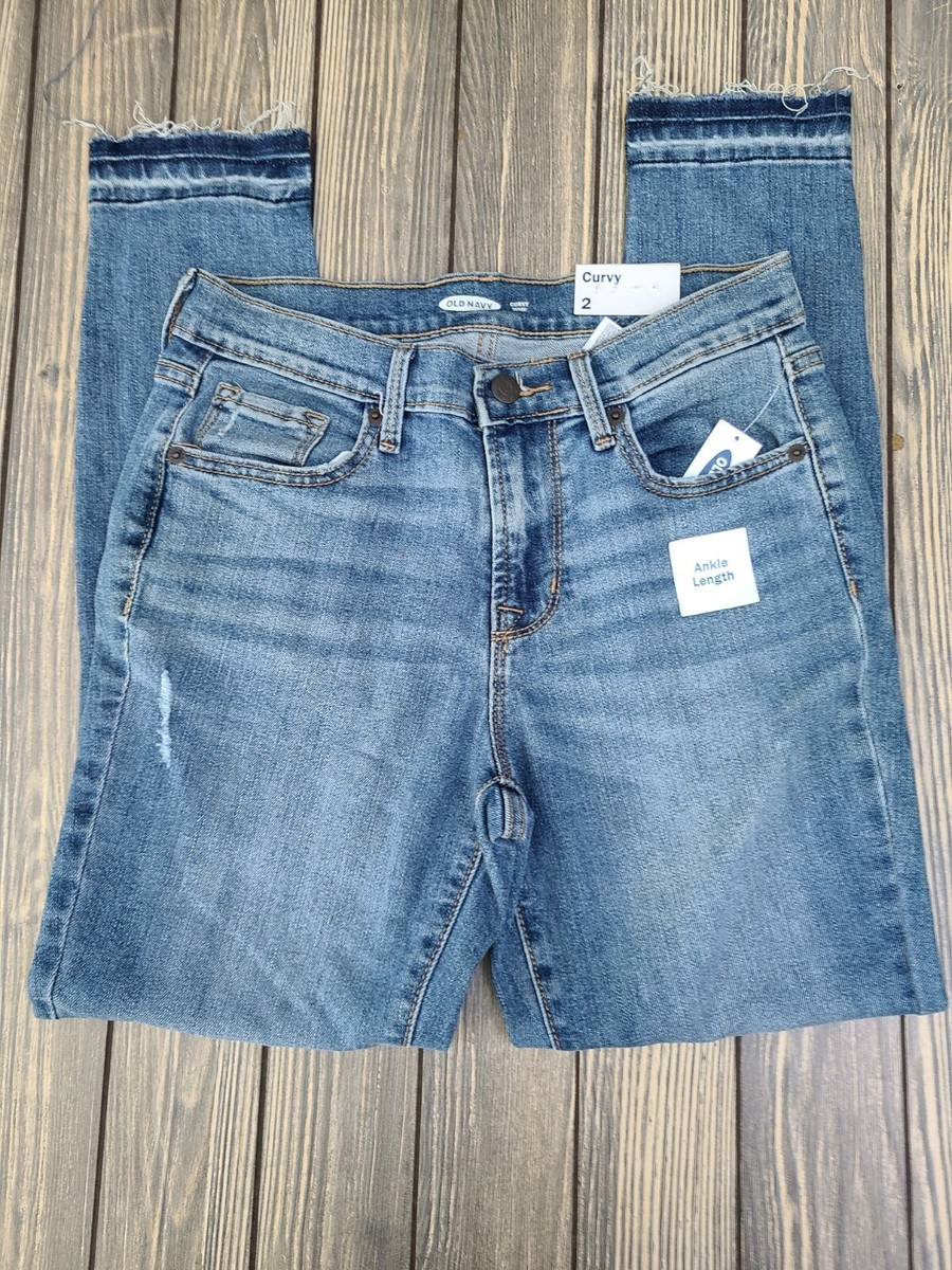 Womens Jeans Old Navy, mid-rise curvy flex SKINNY Size Ankle Length