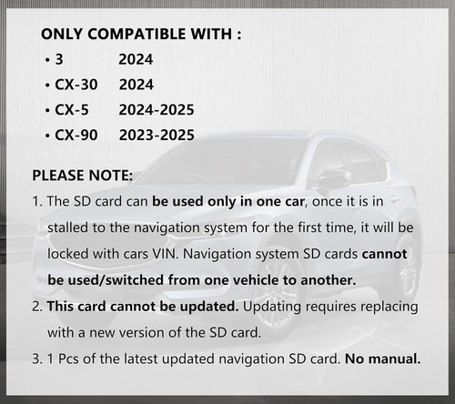 Navigation SD Card Latest Version GPS Maps Compatible with 2024 CX-30/3, 2024... - Picture 4 of 8