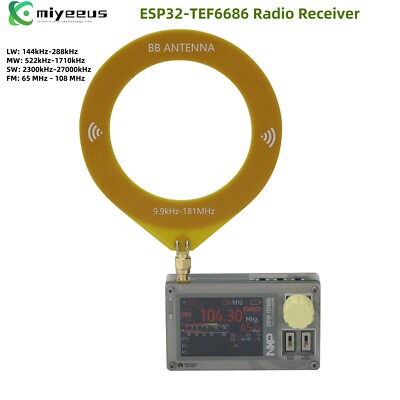 2.0'' Screen HamGeek ESP32-TEF6686 Radio Receiver DSP Receiver FM/LW/MW/SW Radio