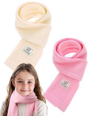 2 PCS Warm Kids Winter Knit Scarves Toddler Scarf Classic Child Neck Warmer