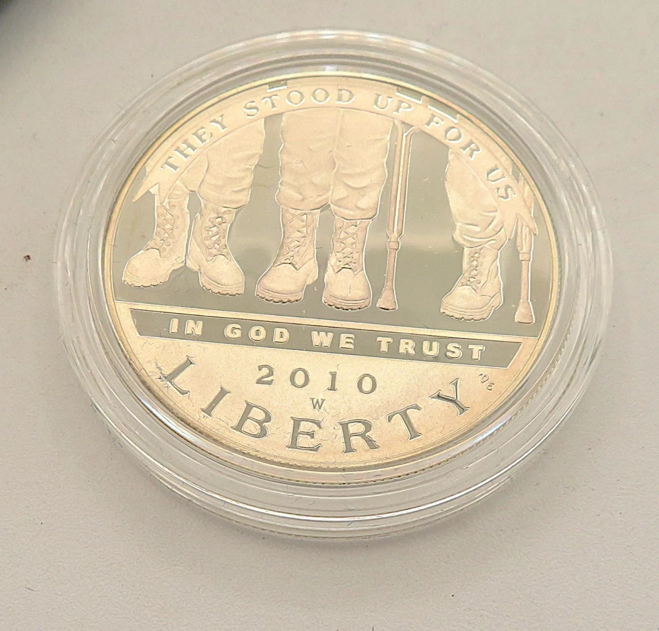 2010 American Veterans Disabled for Life 90% Silver Dollar Proof Coin, Box & COA - Image 2 of 4