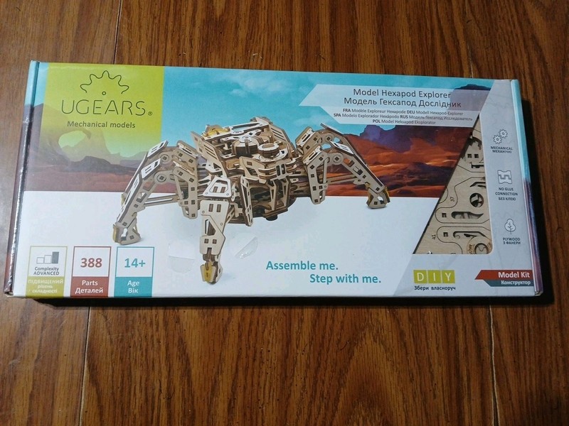 Ugears Hexapod Explorer 3D Puzzle Mechanical Model kit, 388 Pc, New/Other Sealed