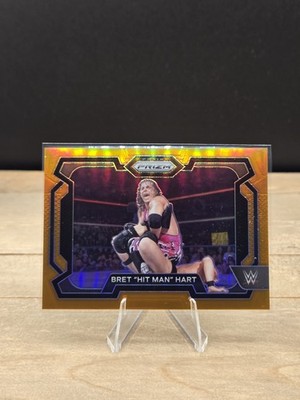 2024 Panini Prizm WWE #26 Bret ''Hit Man'' Hart Orange Prizms