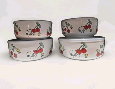 #ad Peanuts Snoopy Pressure Lid Food Storage Small amp; Large 8 Pc Containers Bowl NEW $53.55