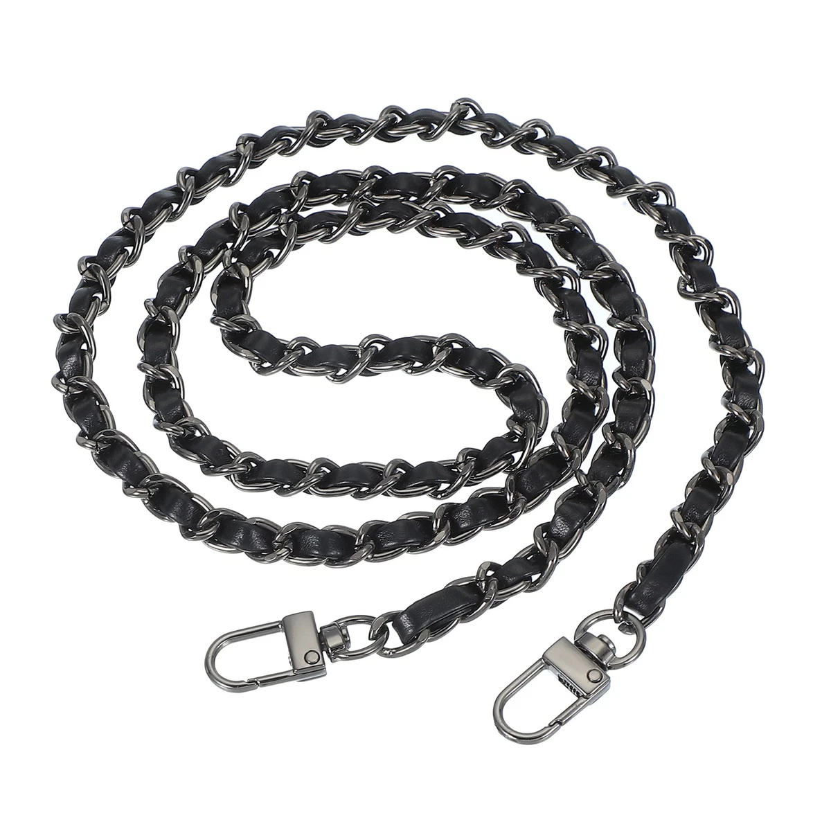 Leather Purse Handle Strap, 39" Purse Chain Strap Replacement, Black