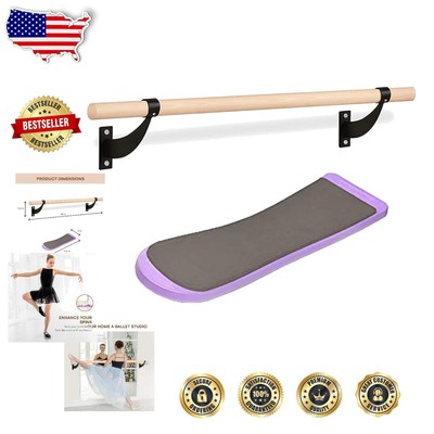 Space-Saving Wall-Mounted Ballet Barre with Turning Board - Ideal for All Ages
