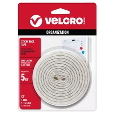 VELCRO(R) Brand STICKY BACK Tape 3/4"X5' White