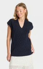 Women's Navy Cable Sweater Vest - Universal Thread size XXL