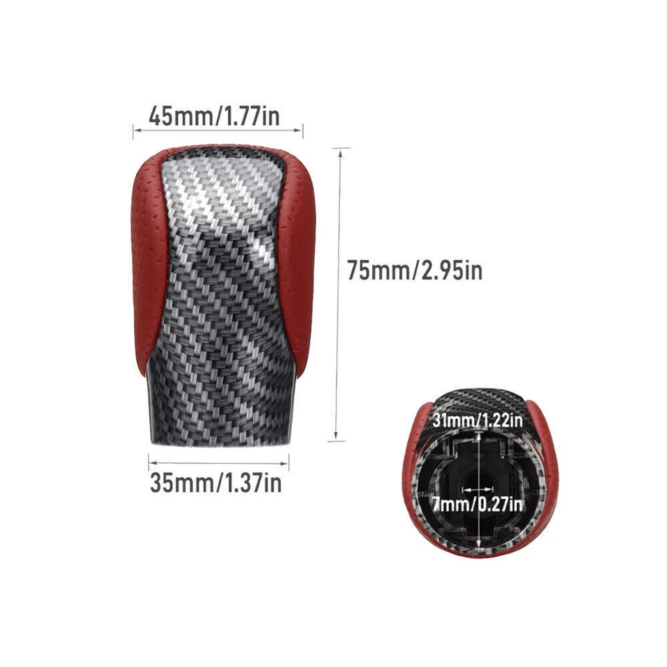 Perilla de cambio de marchas de fibra de carbono roja para Lexus IS250 IS300 IS350 NX200 NX300 Foto 2 de 4