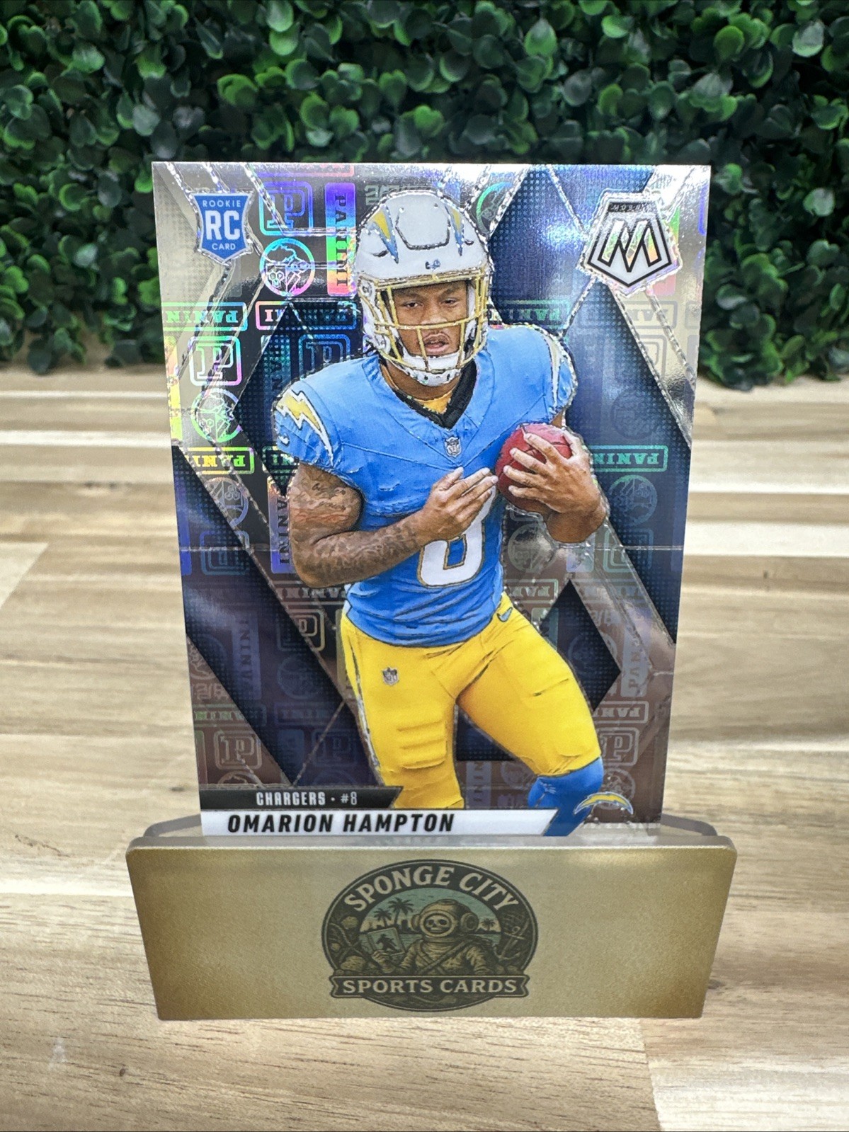 Omarion Hampton 2025 Panini Mosaic Football #335 Rookie Silver Knight /149 SP RC