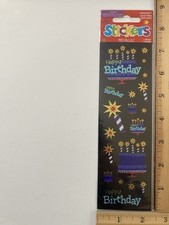 Amscan Happy Birthday Metallic Stickers NIP