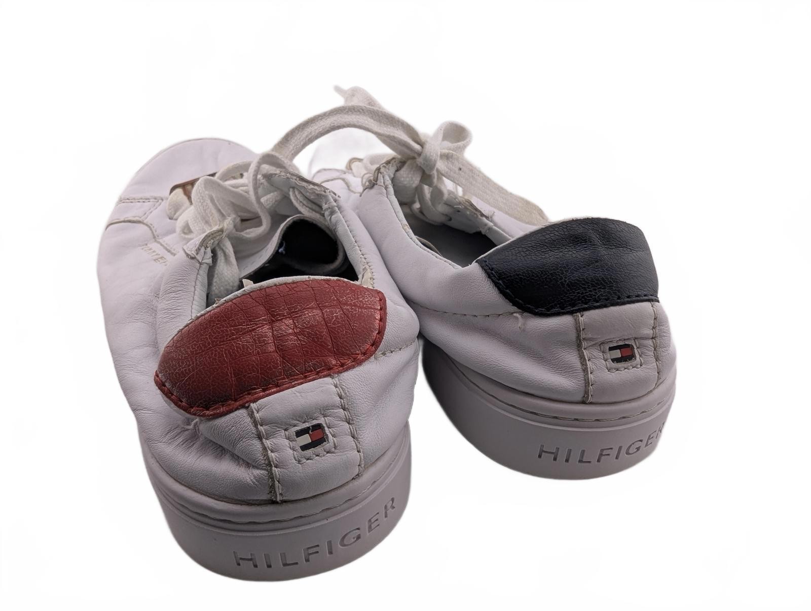 Tommy Hilfiger White Leather Platform Sneakers EU 36 UK 3.5 Worn image 5
