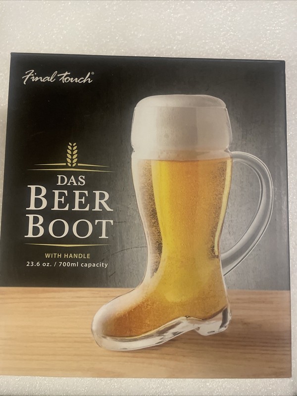 Das Beer Boot - New In Box - Cool Glass Beer Mug!! Never Used - Final Touch