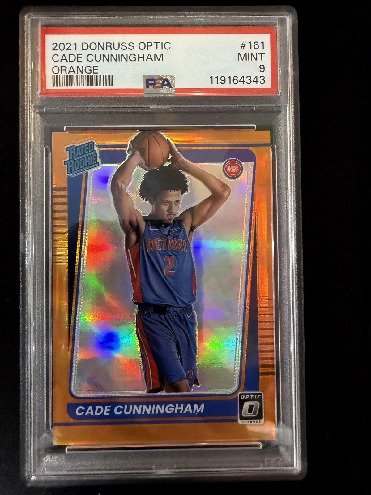 #161 Cade Cunningham 2021-22 Donruss Optic SN,RC Rookie /199 Pistons Orange