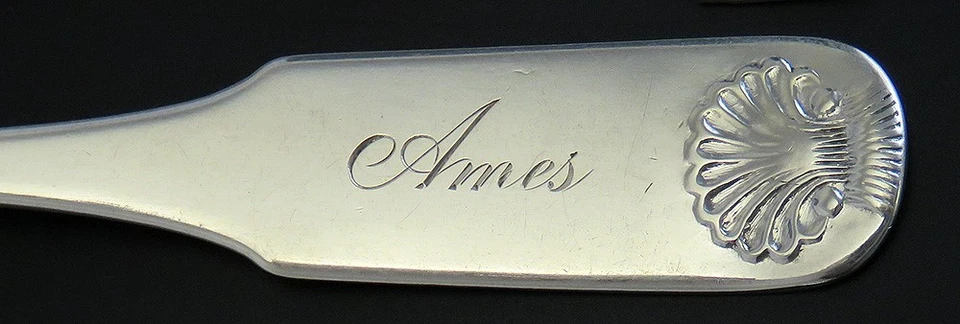 11 American Coin Silver Forks Fiddle and Shell Pattern - Image 2 of 4