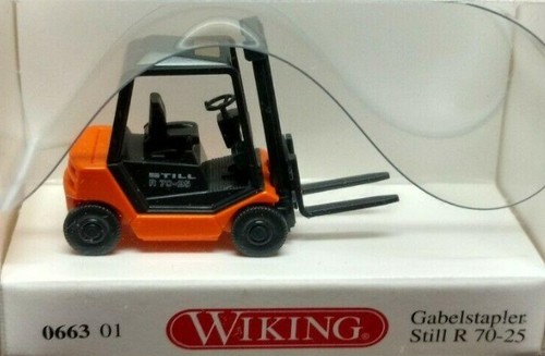 Carretilla elevadora Wiking 066301 escala HO negra y naranja Still R 70-25 | Zustand: New