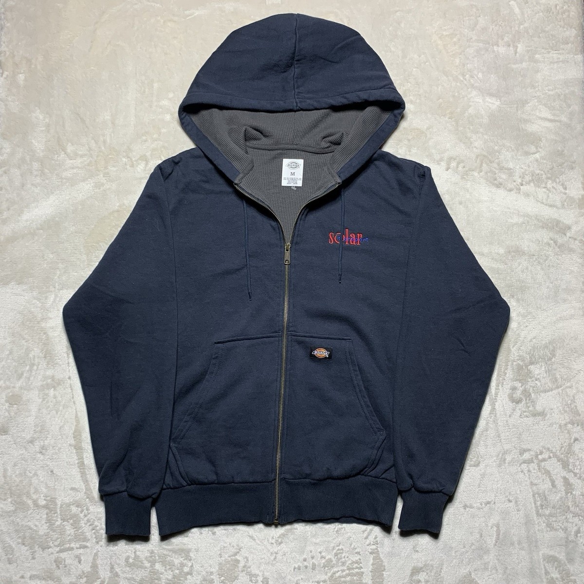 Dickies Thermal Lined Full Zip Hoodie Men's M Skater Workwear Navy
