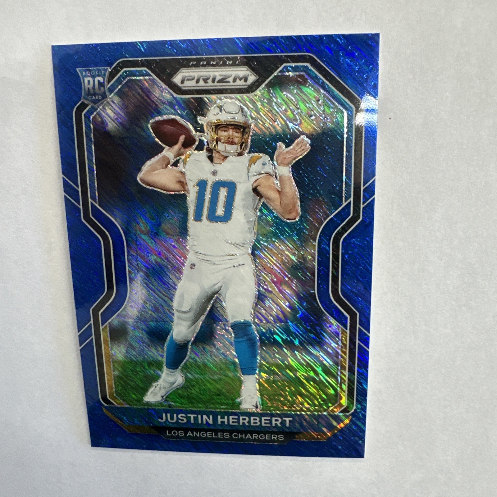 2020 Panini Prizm - Rookie Justin Herbert #325 Blue Shimmer Prizm /25 (RC)