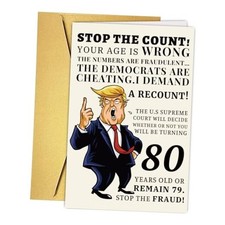 Funny Birthday Card, Hilarious 80 Years Old Birthday Card Gift For 80th