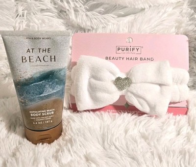 Bath & Body Works Exfoliating Body Scrub & Purify Beauty Hair Band At The Beach