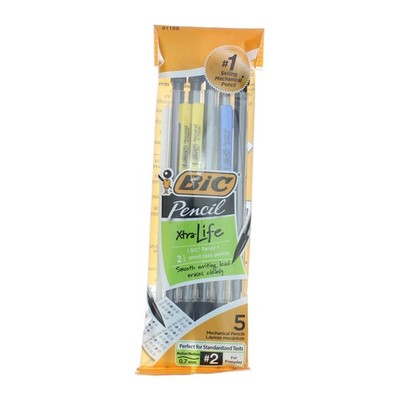 4 Pack BiC Xtra Life Mechanical Pencil, 0.7 mm, #2, 5 Ct