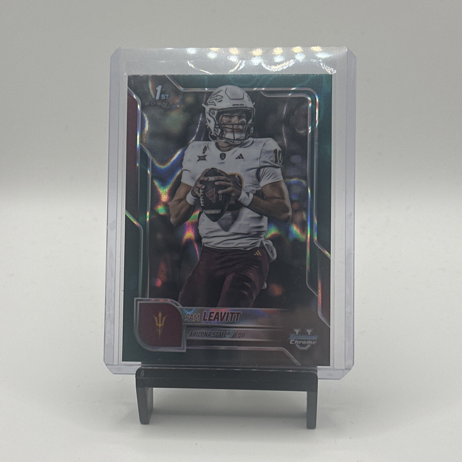 2025 Bowman Chrome U Sam Leavitt 1st Bowman Teal Lava Refractor #195 ASU