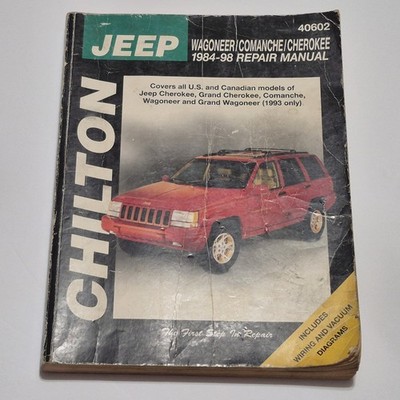 Chilton Auto Service Repair Manual Book Jeep Wagoneer Commanche Cherokee 1984-98