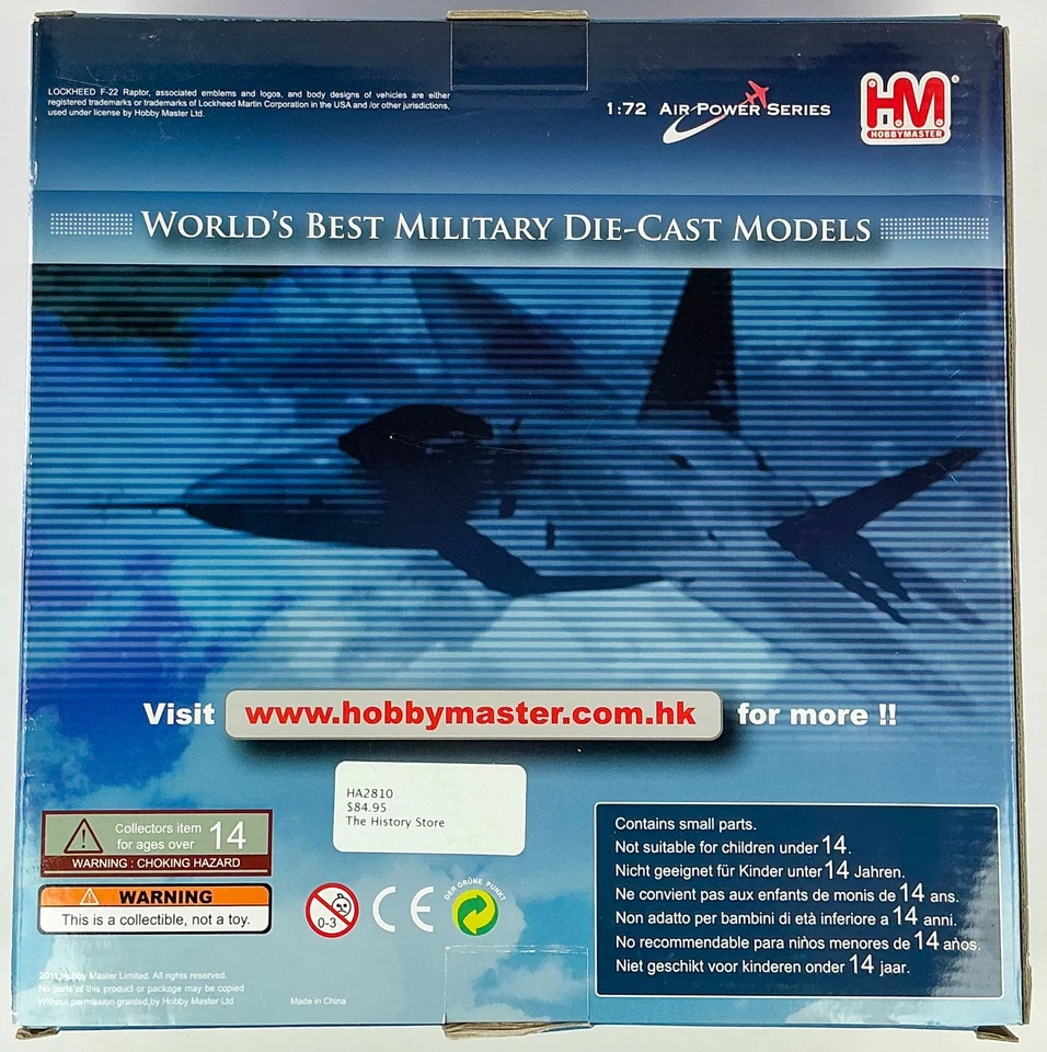 Hobby Master HA2810 F-22A 412th TW 411th FLTS 'Raptor 07' 1/72 Scale Model - Image 2 of 4