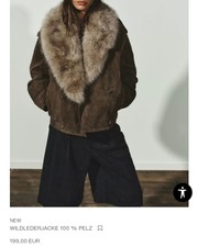 ZARA STUDIO Kleid WILDLEDERJACKE 100 % PELZ  ...
